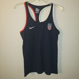 NIKE COTTON RACER BACK RED WHITE BLUE USA PATCH SIZE SMALL